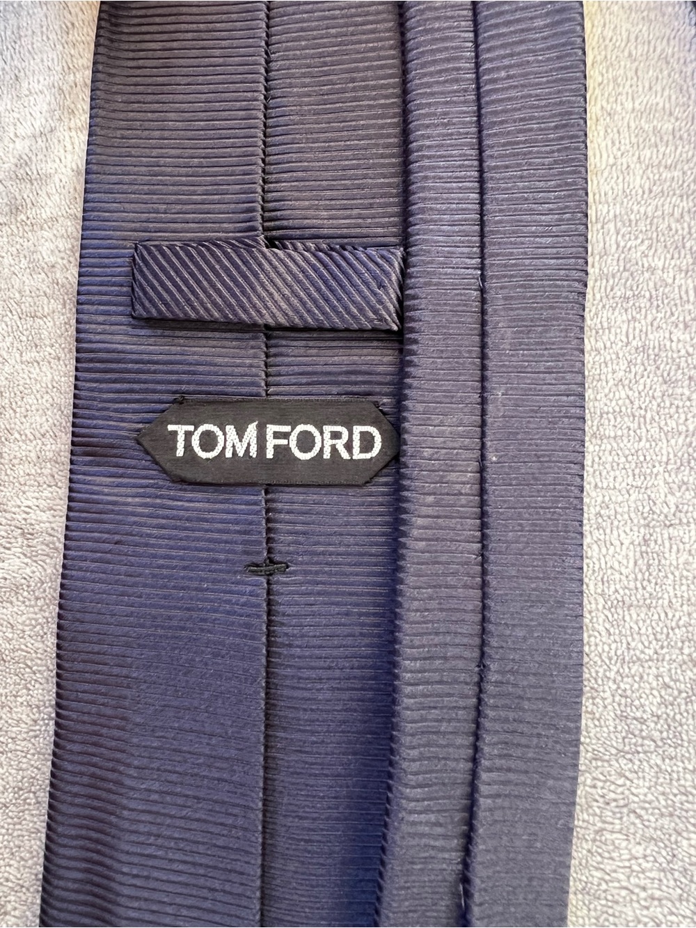 Tom Ford Silk Tie Italy 100% Silk Navy FLAWED